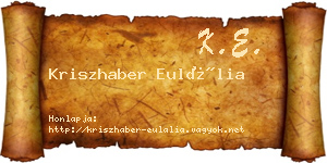 Kriszhaber Eulália névjegykártya